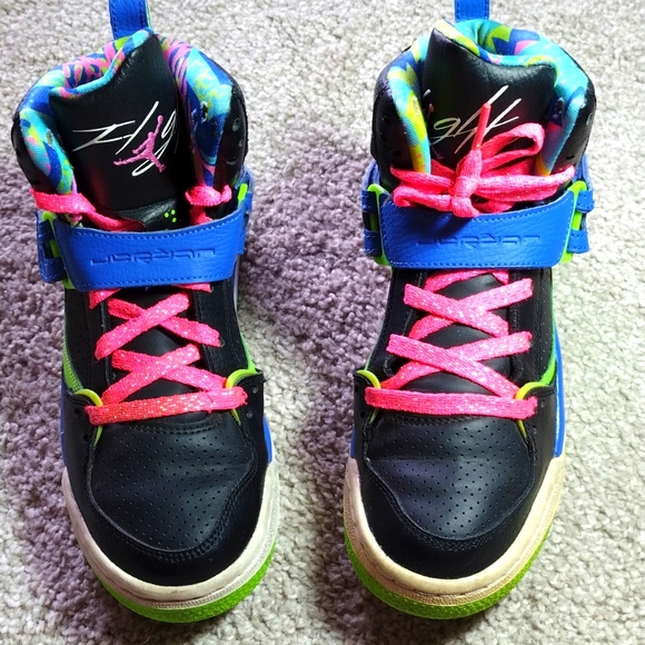 Nike Other - Nike Air Jordan Flight 45 Girl/Boys 5Y Rare Neon Green/RoyalBlue/Blk 524865-029